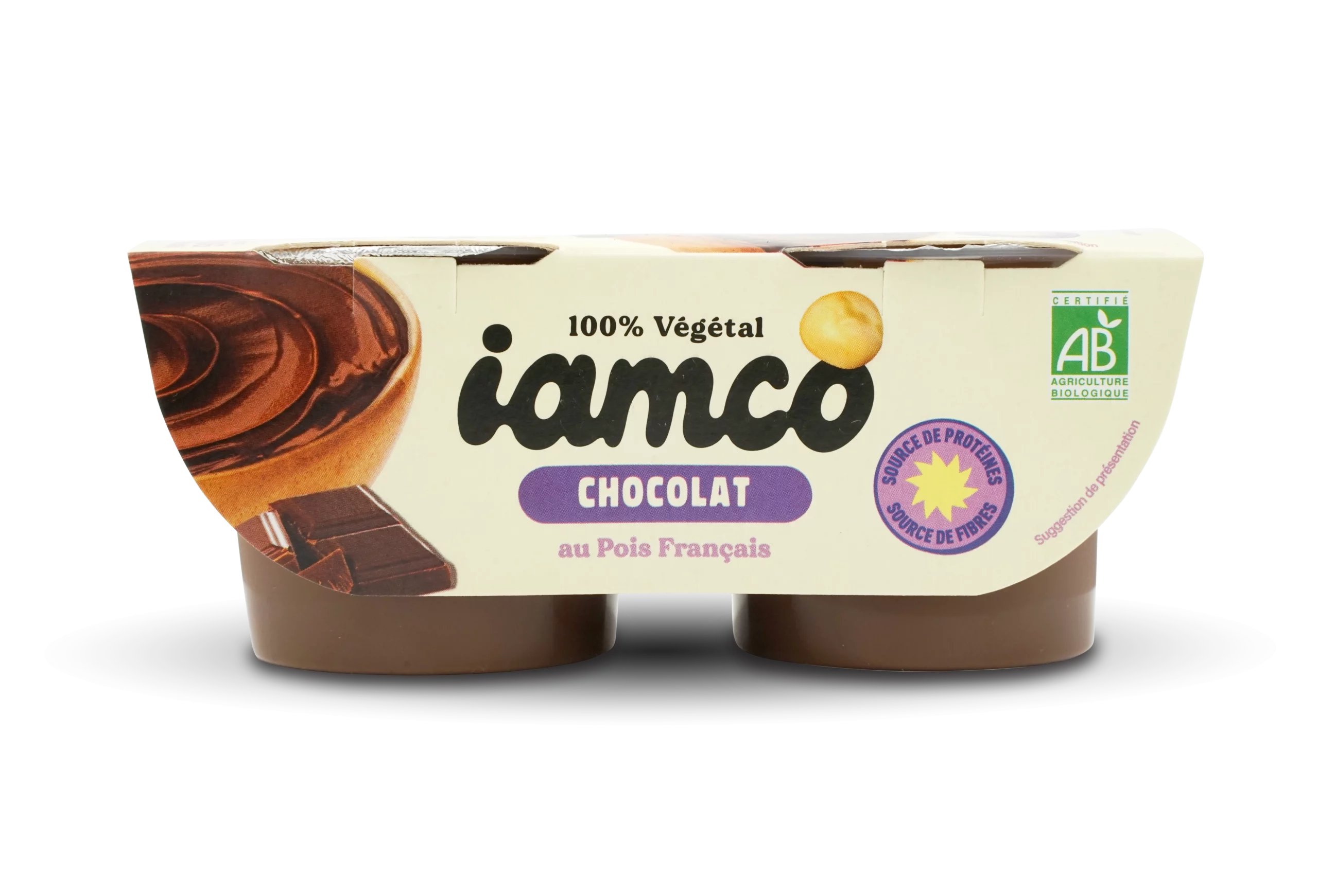 Iamco - Yaourt au jus de pois français parfum chocolat